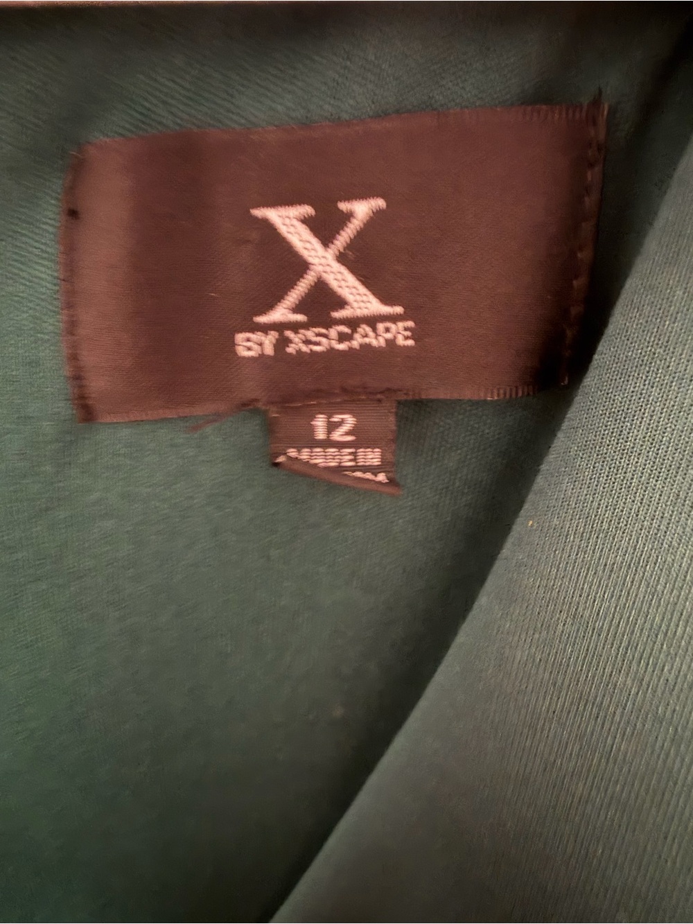 Xscape Emerald Green High-Low Ruffle V-Neck Dress - Picture 4 of 4